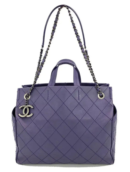 Chanel 22 leather tote Chanel Purple in Leather - 31724816