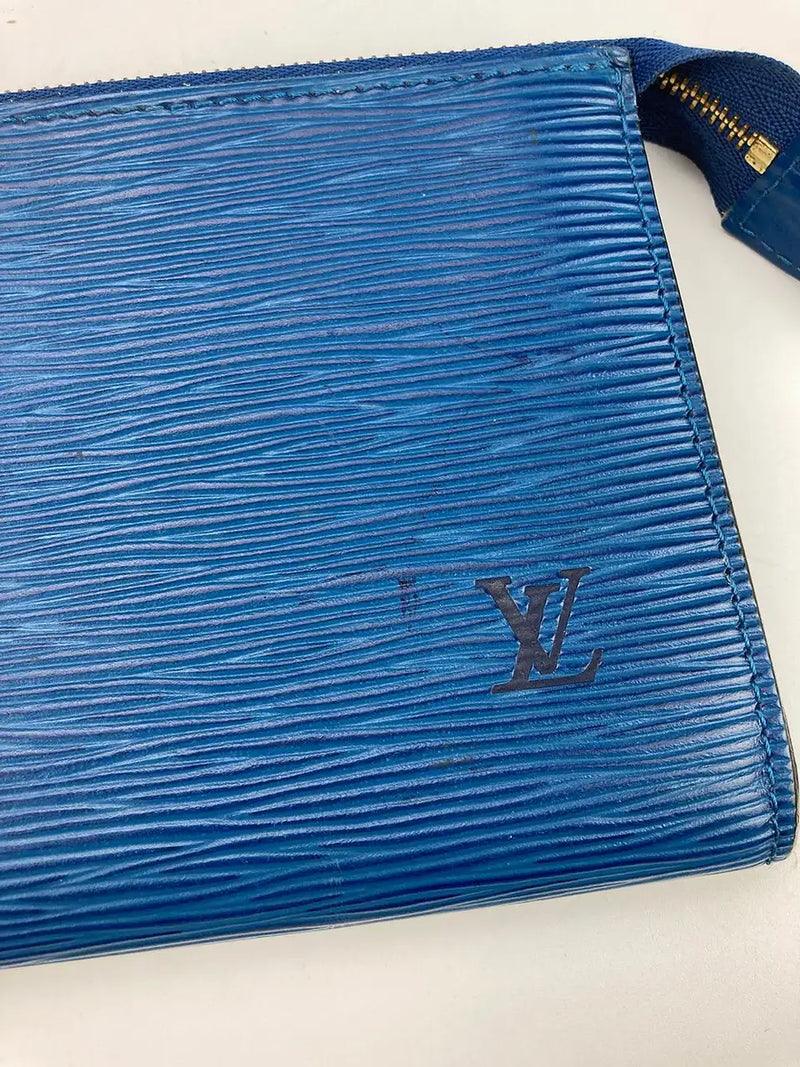 Louis Vuitton Blue Epi Lussac Tote Pochette Wallet and Jewelry Pouch