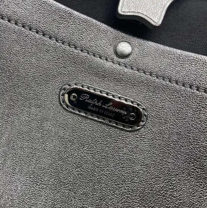 Ralph Lauren Silver Leather Rickey Bag