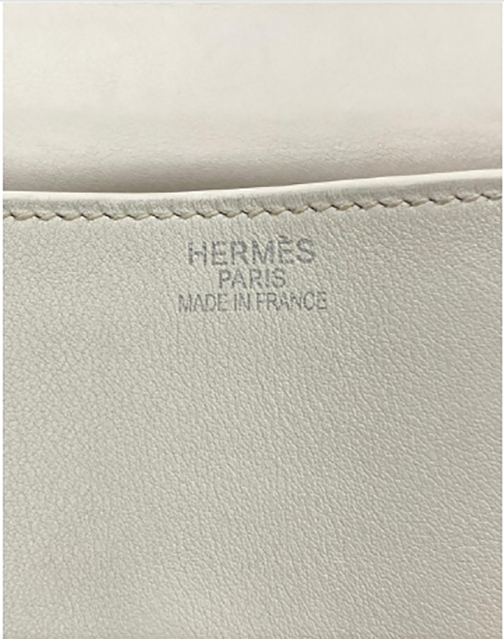 RARE Hermes Kelly Flat 35 White Swift Silver PDH