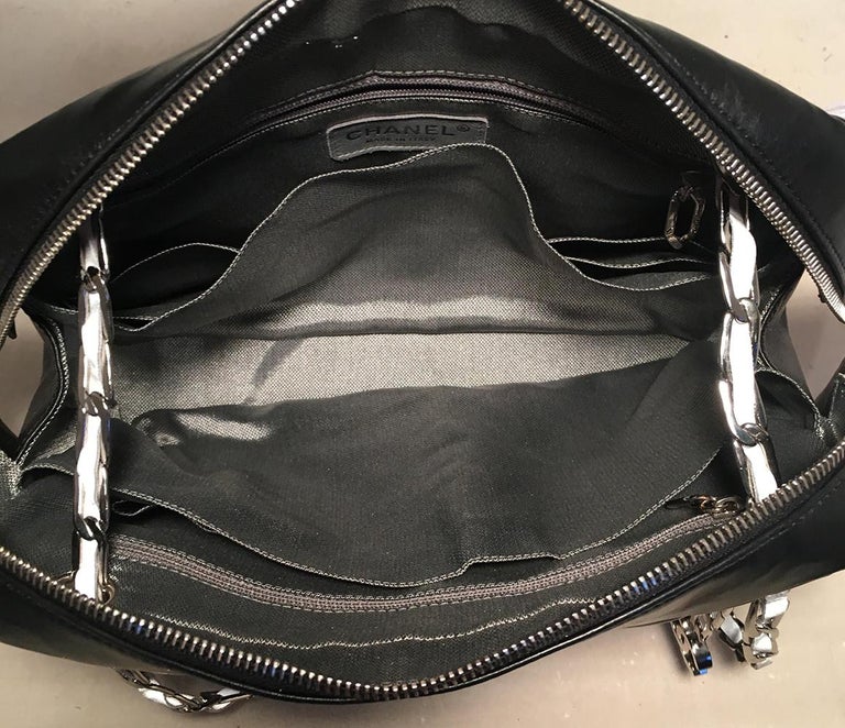 Chanel Mademoiselle Ligne Vertical Quilted Black Leather Camera Bag