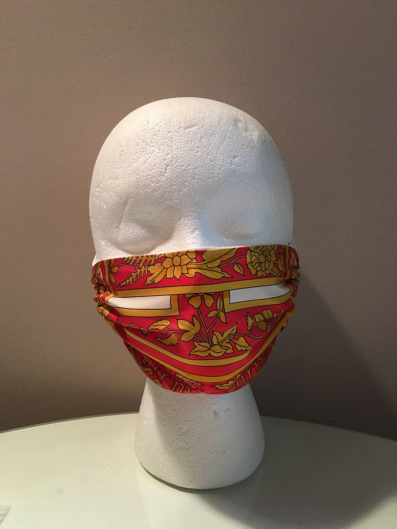 Handmade Vintage Hermes Joyaux de L'ete Silk Scarf Surgical Face Mask