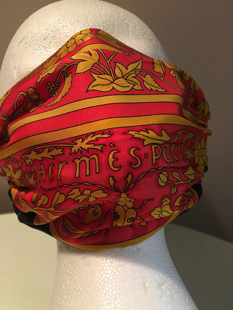 Handmade Vintage Hermes Joyaux de L'ete Silk Scarf Surgical Face Mask