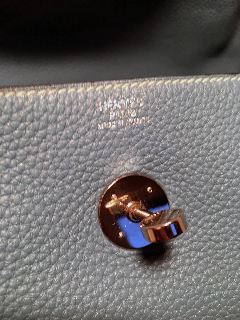 Hermes Blue Jean Clemence leather Lindy Bag
