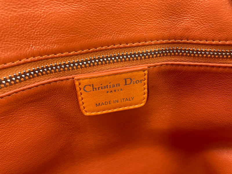 Christian Dior Woven Leather Orange Lady Dior Avenue Tote