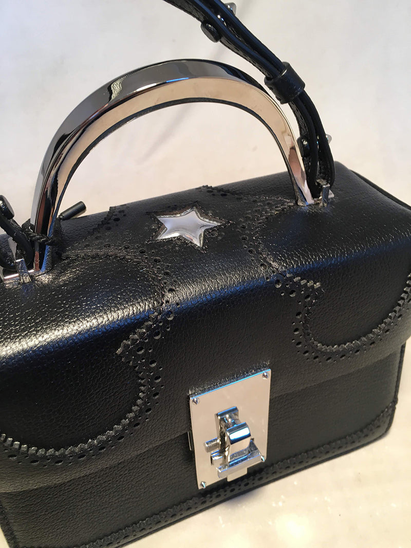 NWT The Volon Black Leather Alice Crossbody Box Shoulder Bag