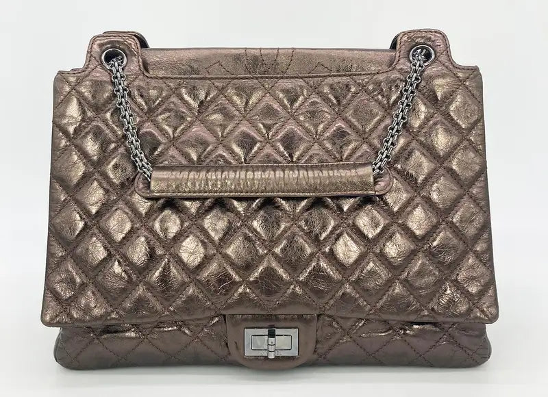Chanel Metallic Bronze Quilted Leather Classic Flap Shopping Tote