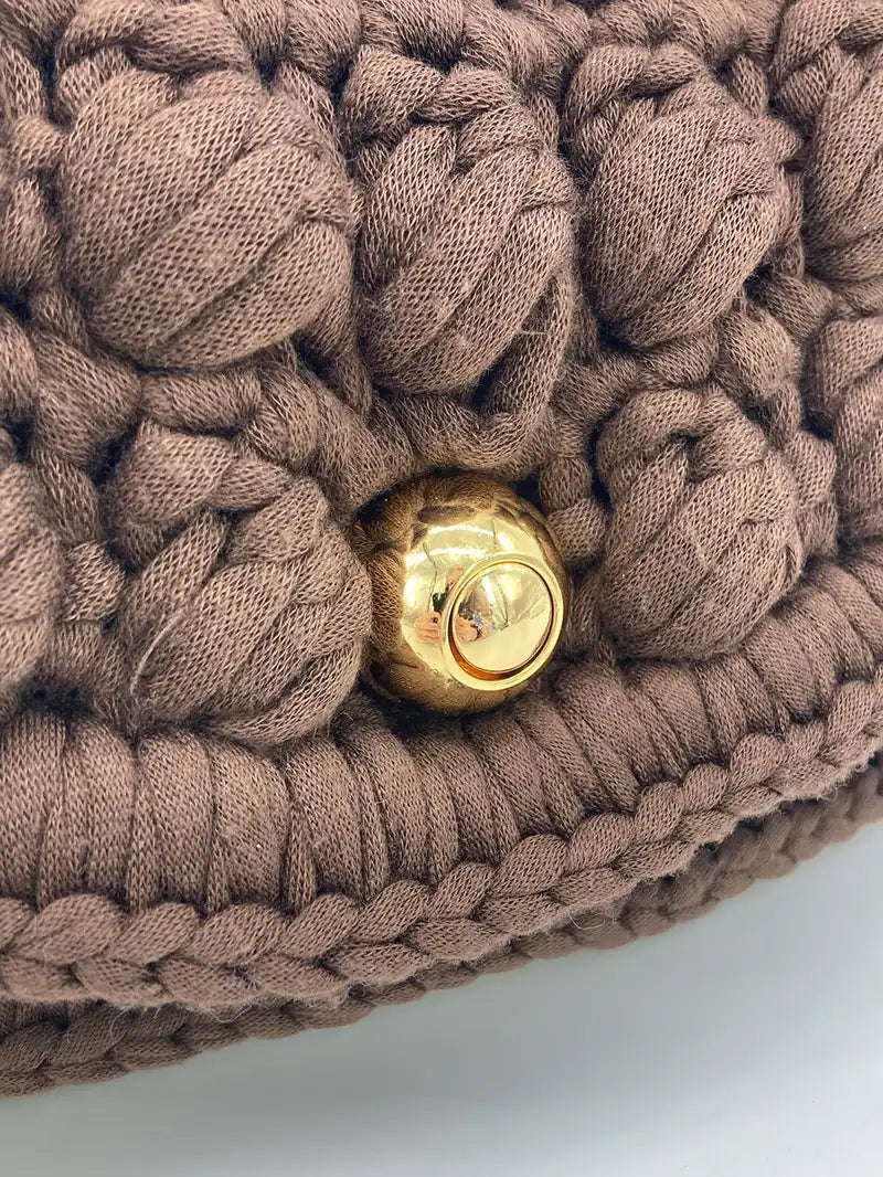 Bottega Veneta Brownie Classic Brown Crochet Flap Bag