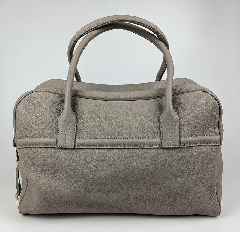 Loro Piana Grey Leather Duffle Tote