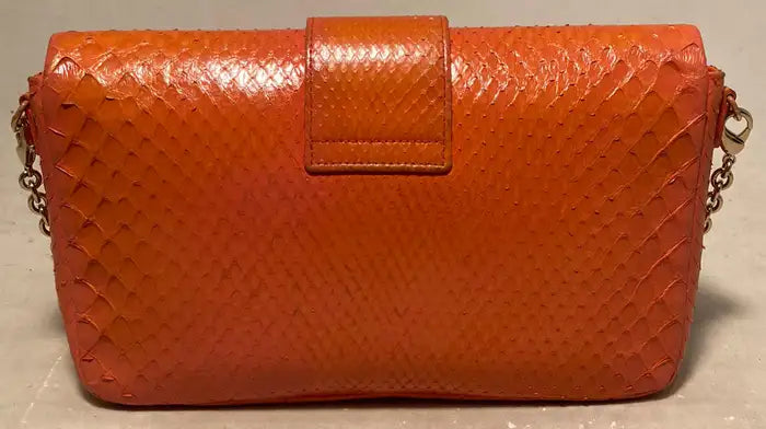 Christian Dior Orange Python Miss Dior Small Flap Bag