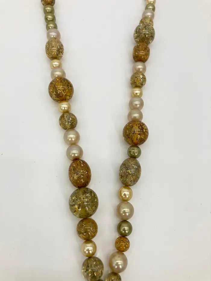 Vintage Chanel Rhinestone Beaded Pearl Necklace