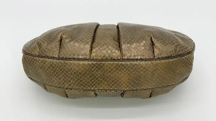 Judith Leiber Bronze Snakeskin Clutch