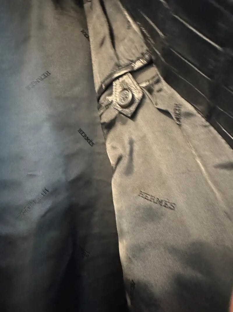 HERMES Black Crocodile Jacket RARE CUSTOM MADE