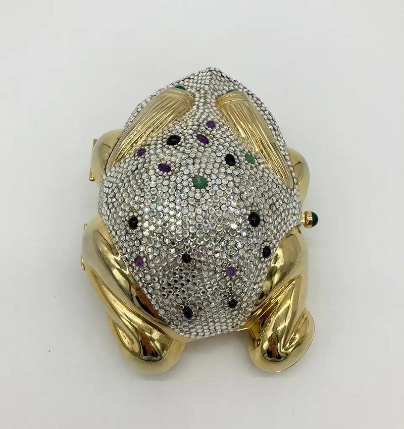 Judith Leiber Swarovski Crystal Frog Minaudiere