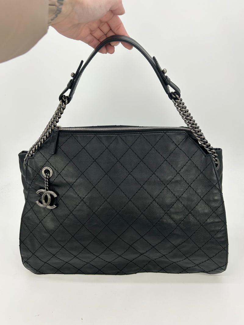 Chanel Black Leather Crave Tote Bag