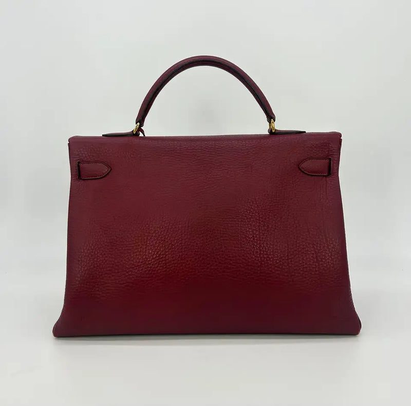 Hermes Rouge Clemence Leather Kelly 40