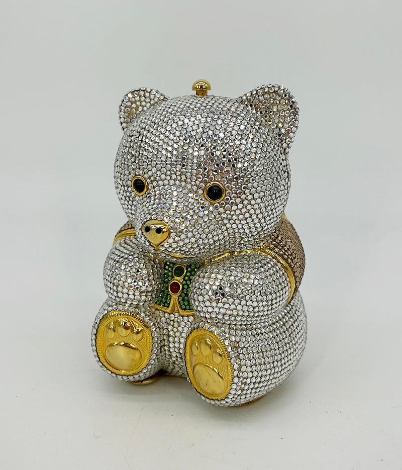 Judith Leiber Swarovski Crystal Spencer Bear Minaudiere