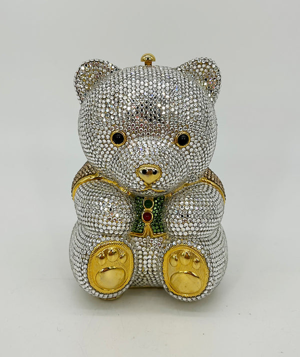 Judith Leiber Swarovski Crystal Spencer Bear Minaudiere