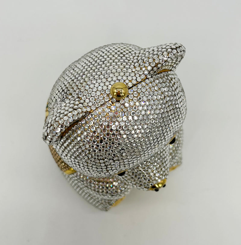 Judith Leiber Swarovski Crystal Spencer Bear Minaudiere