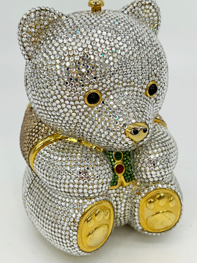 Judith Leiber Swarovski Crystal Spencer Bear Minaudiere