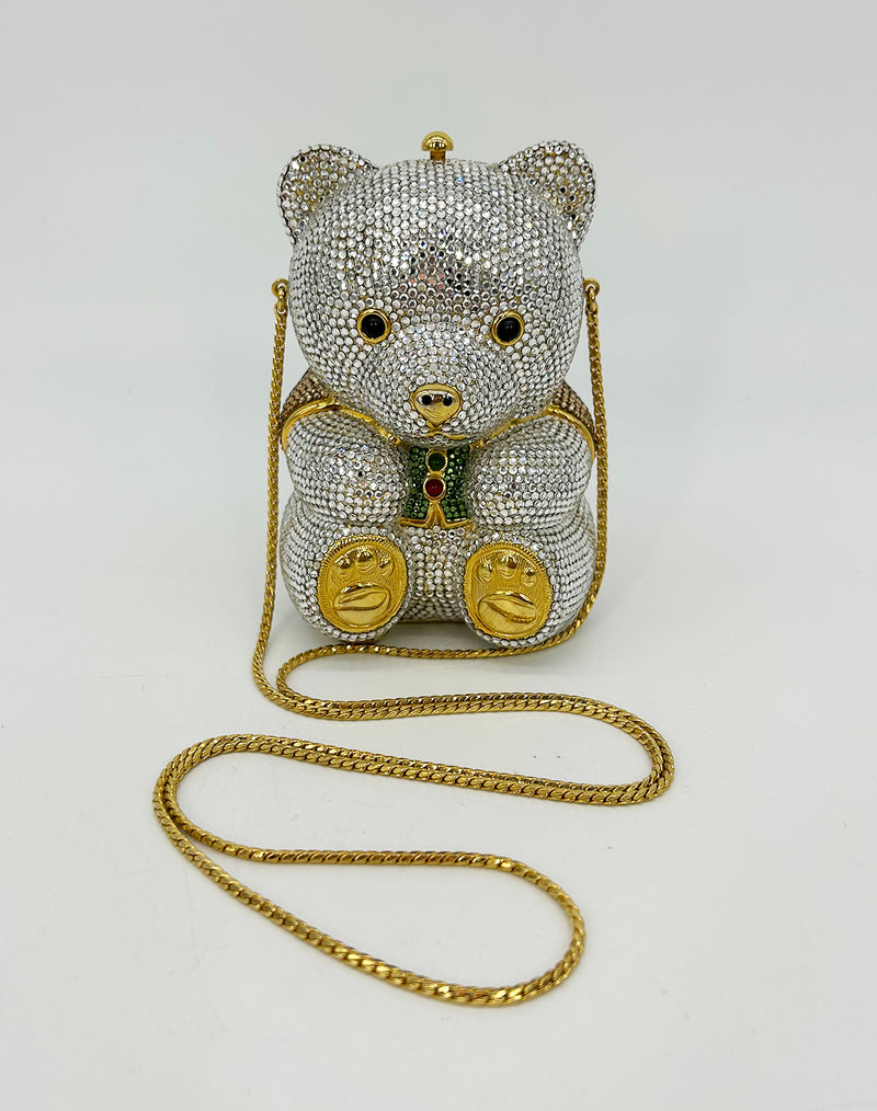 Judith Leiber Swarovski Crystal Spencer Bear Minaudiere