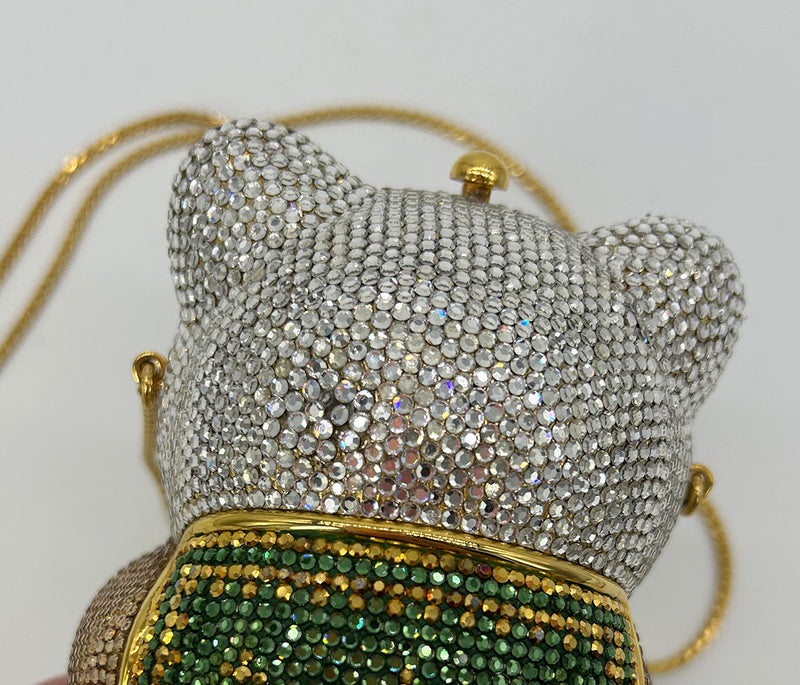 Judith Leiber Swarovski Crystal Spencer Bear Minaudiere