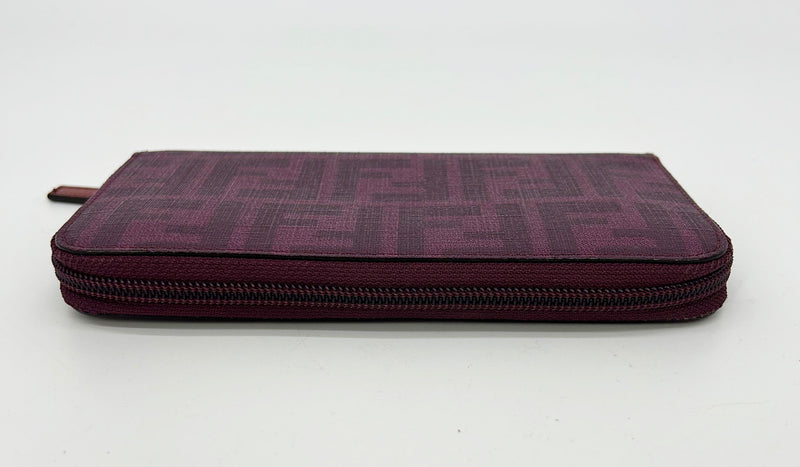 Fendi Purple Zucca Coated Canvas Long Wallet