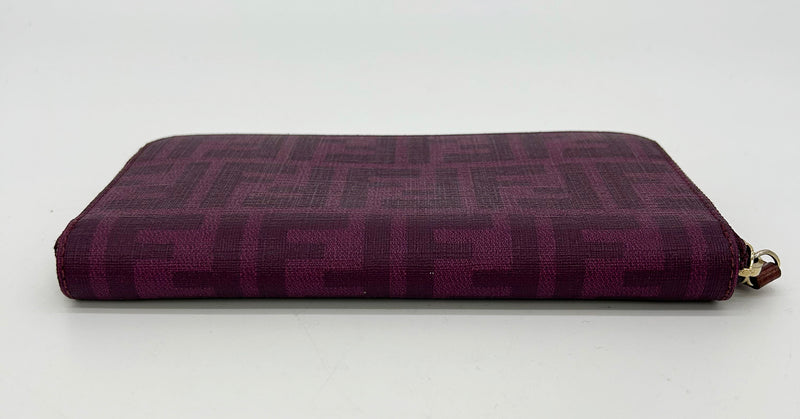 Fendi Purple Zucca Coated Canvas Long Wallet