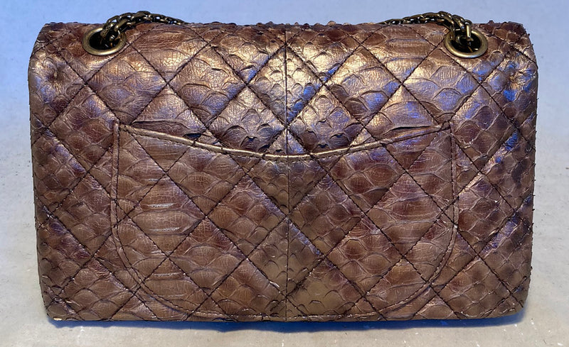 RARE Chanel Metallic Copper Python 2.55 Double Flap Classic