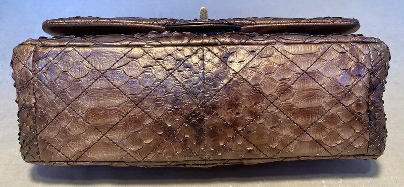 RARE Chanel Metallic Copper Python 2.55 Double Flap Classic