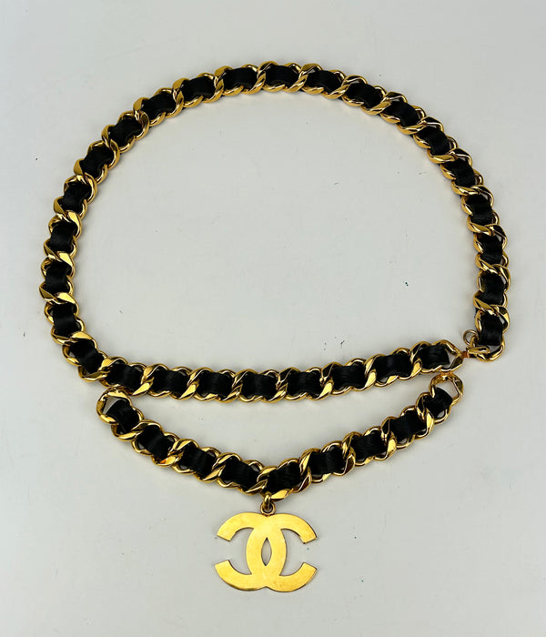 Chanel Vintage 1990s Runway Iconic Double Chain Belt Necklace