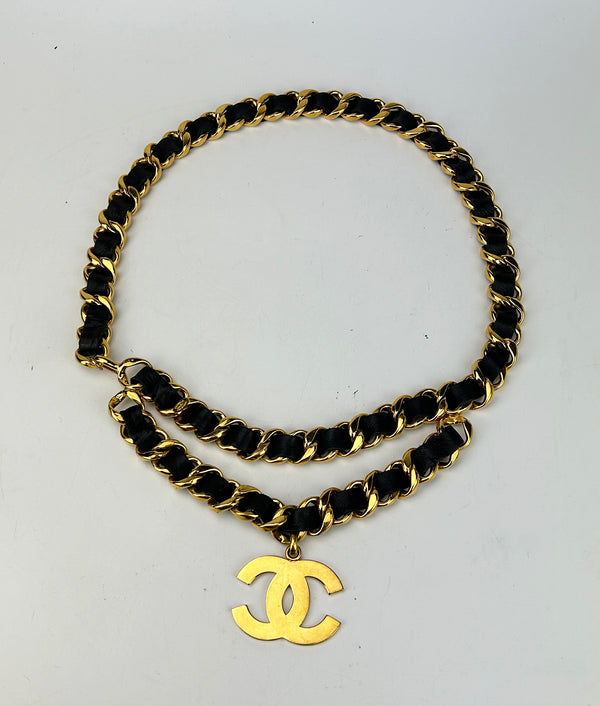 Chanel Vintage 1990s Runway Iconic Double Chain Belt Necklace