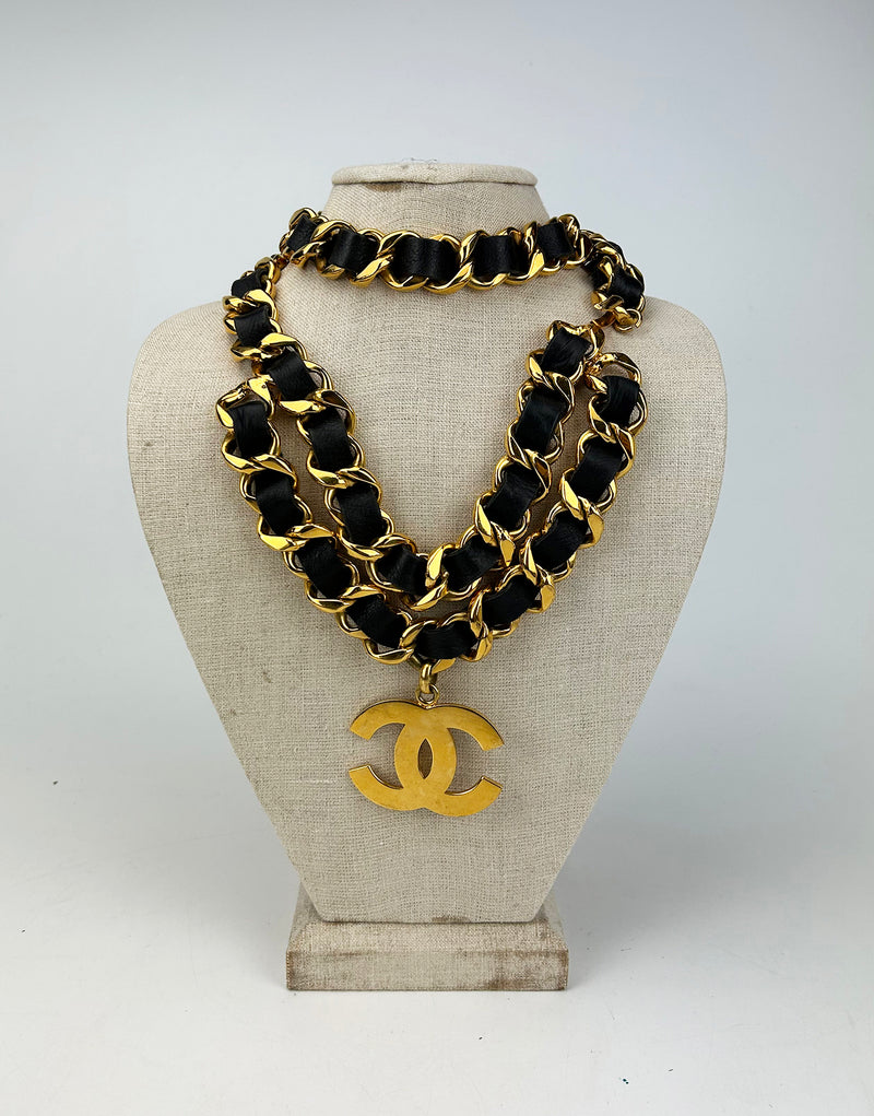 Chanel Vintage 1990s Runway Iconic Double Chain Belt Necklace