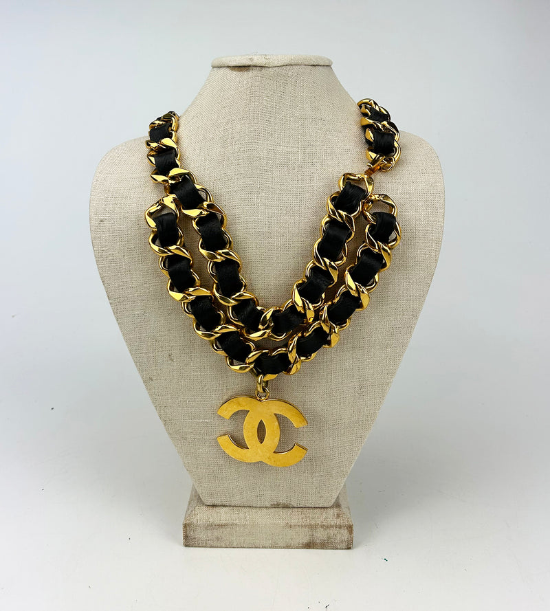 Chanel Vintage 1990s Runway Iconic Double Chain Belt Necklace