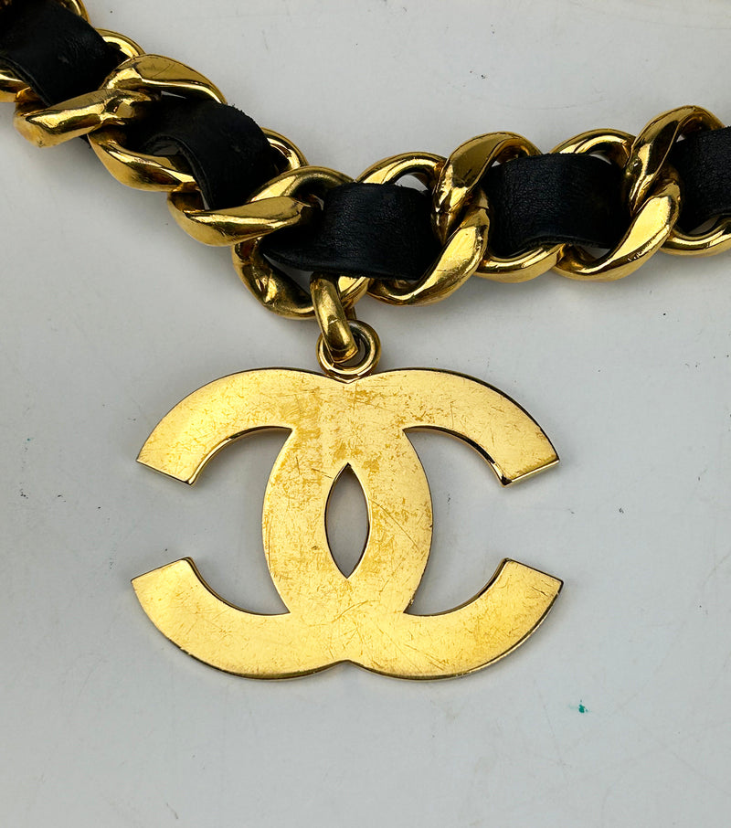 Chanel Vintage 1990s Runway Iconic Double Chain Belt Necklace