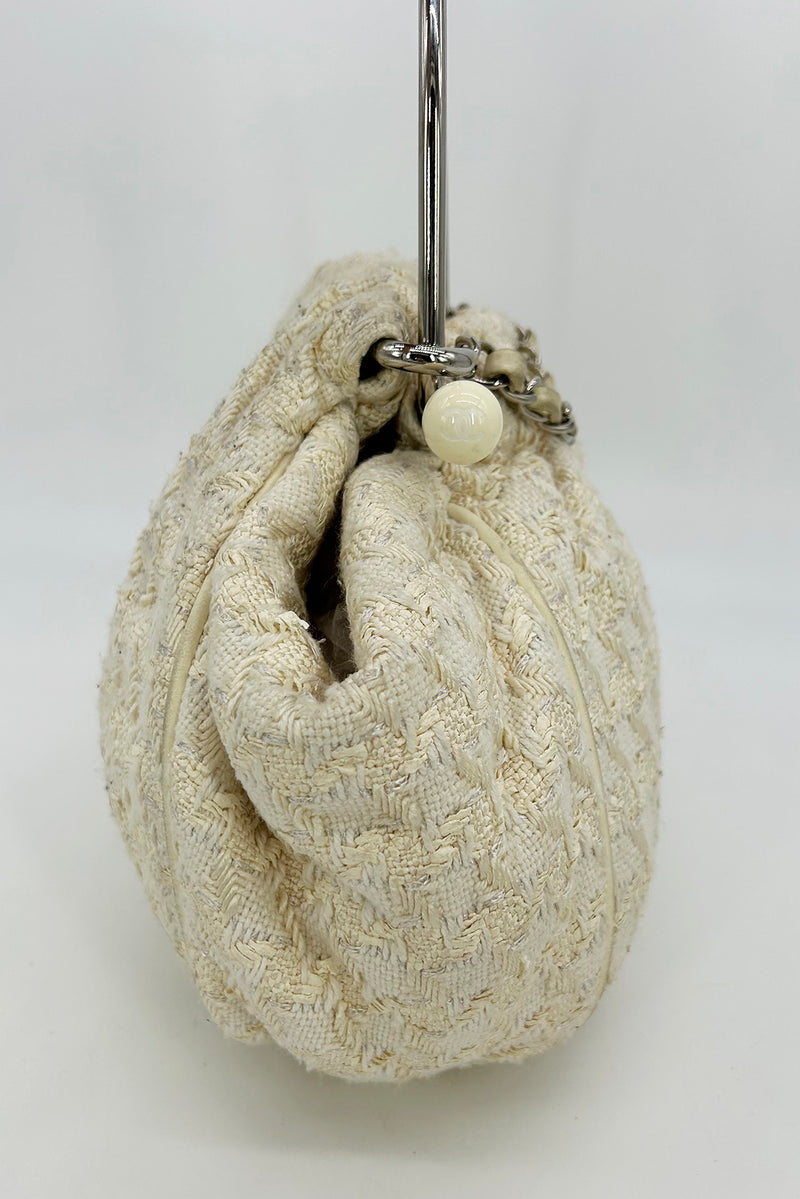 Chanel Cream Tweed Boucle Knitting Bag