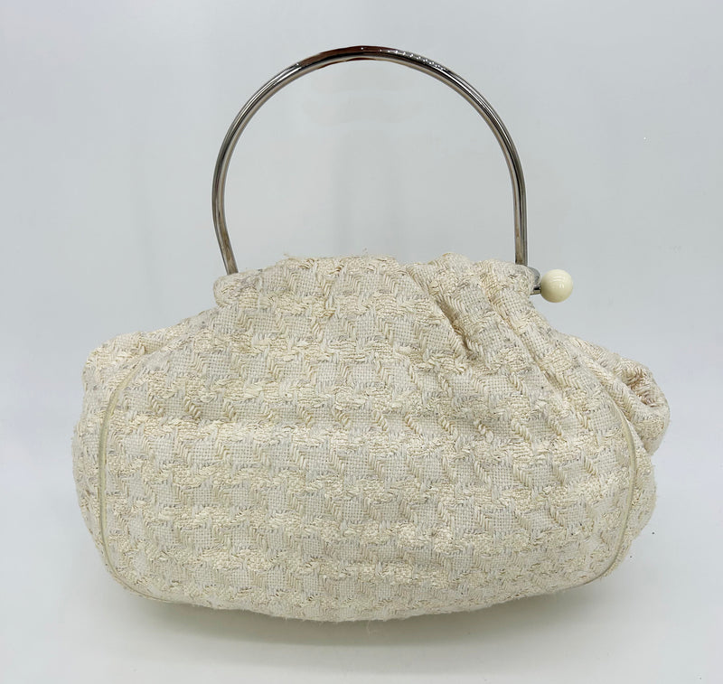 Chanel Cream Tweed Boucle Knitting Bag