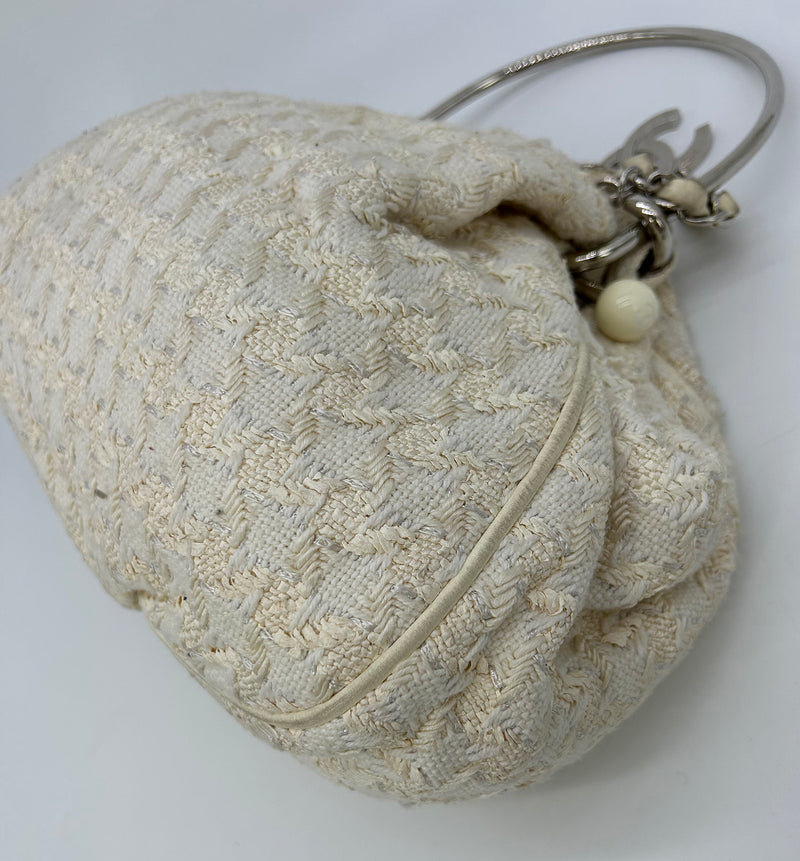 Chanel Cream Tweed Boucle Knitting Bag