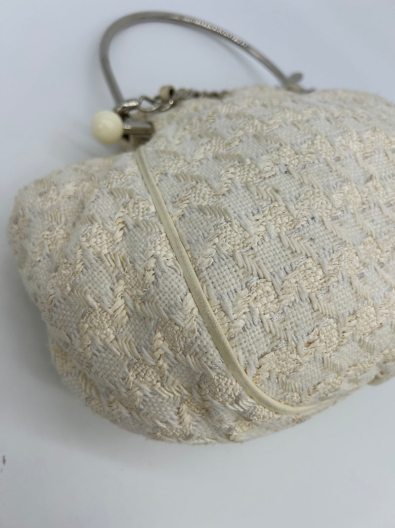 Chanel Cream Tweed Boucle Knitting Bag