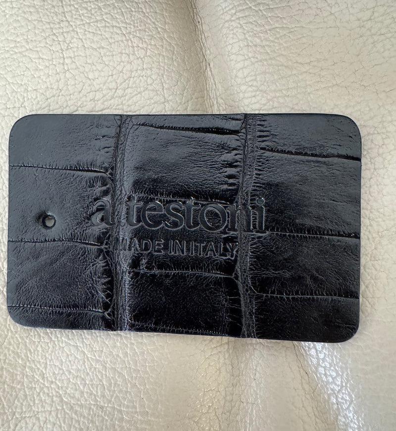 RARE A.Testoni Black Alligator Briefcase One of a Kind