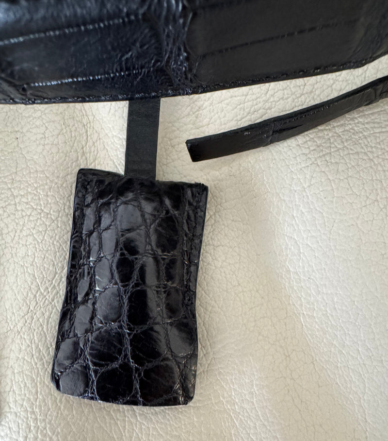 RARE A.Testoni Black Alligator Briefcase One of a Kind