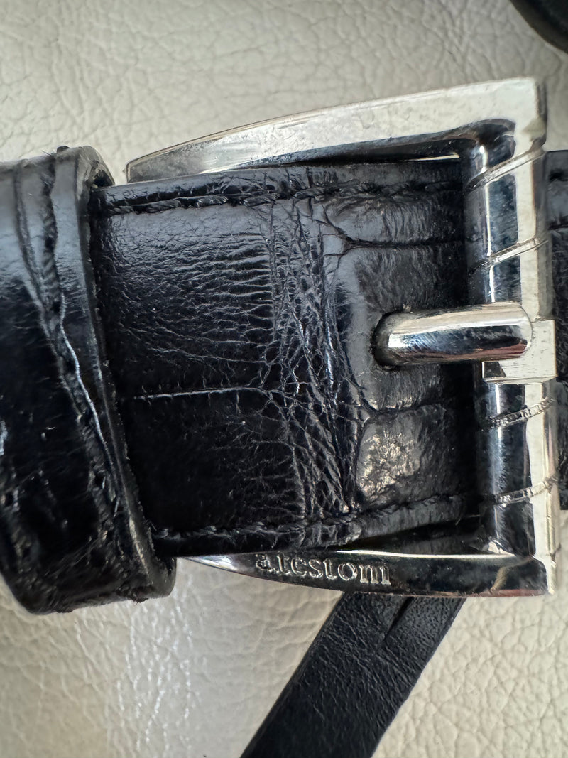 RARE A.Testoni Black Alligator Briefcase One of a Kind