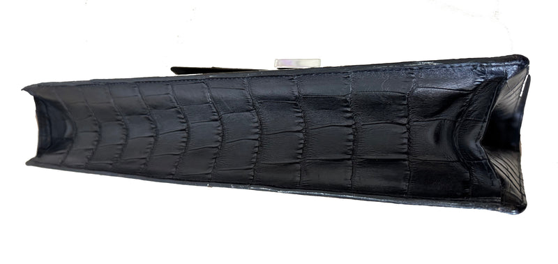 RARE A.Testoni Black Alligator Briefcase One of a Kind