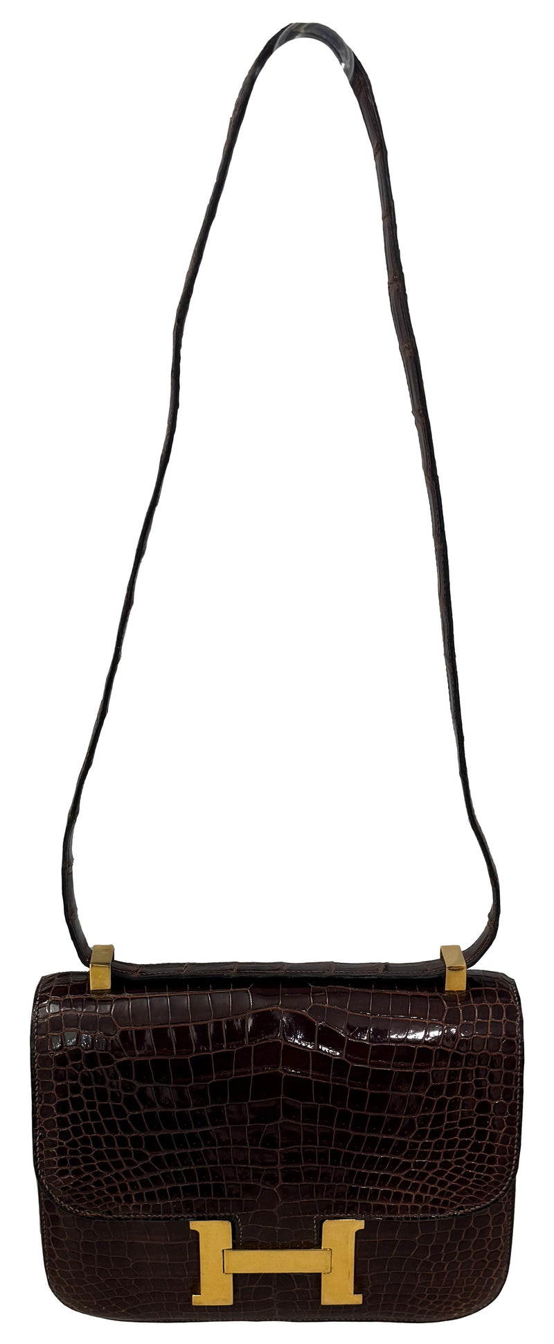 RARE Hermes Brown Alligator Constance Bag