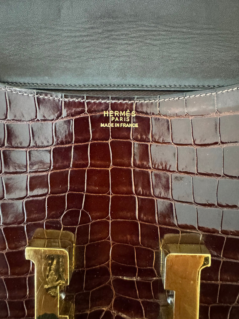 RARE Hermes Brown Alligator Constance Bag