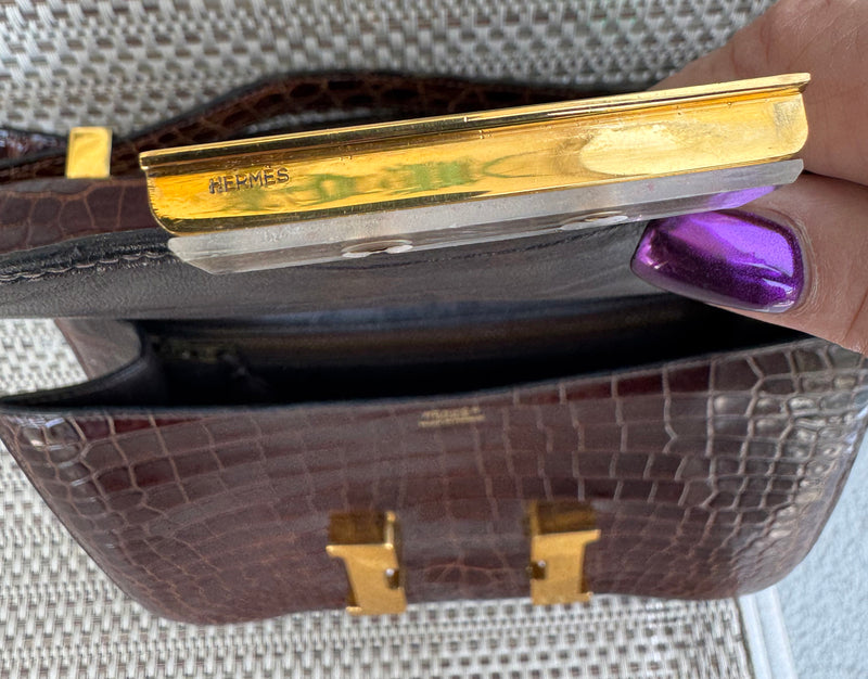 RARE Hermes Brown Alligator Constance Bag