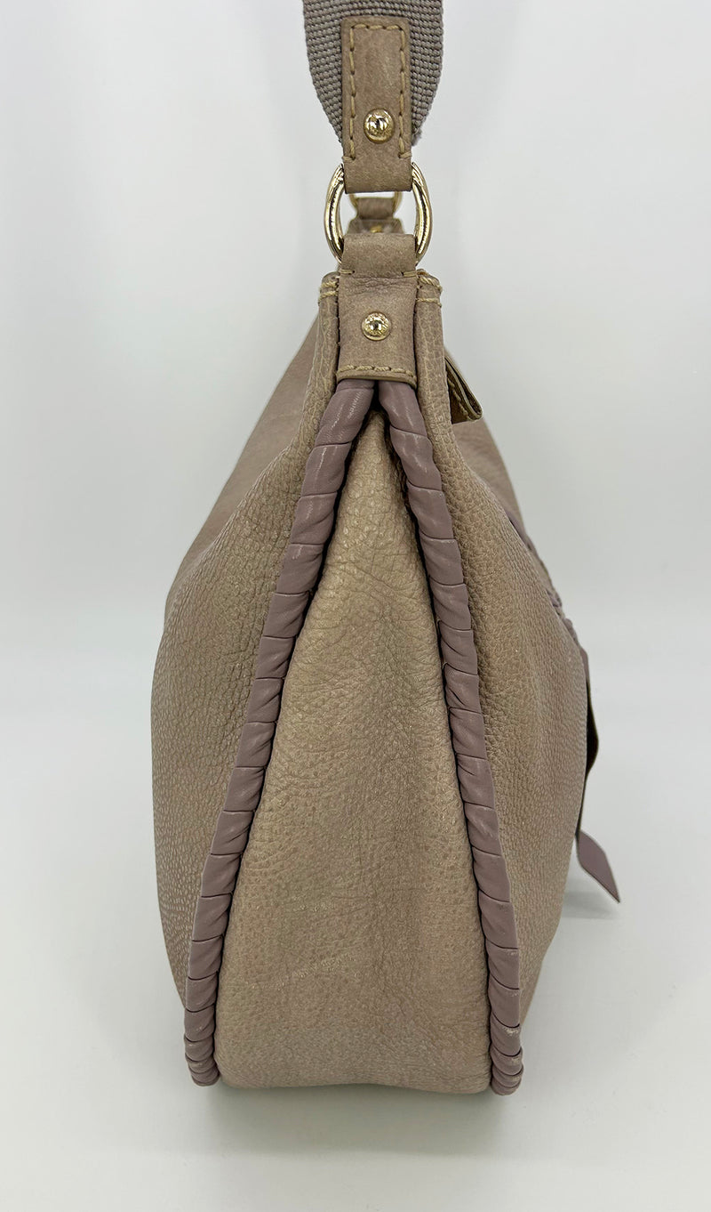 Nina Ricci Gray Leather Hobo Shoulder Bag