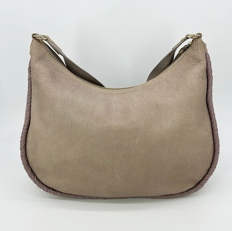 Nina Ricci Gray Leather Hobo Shoulder Bag