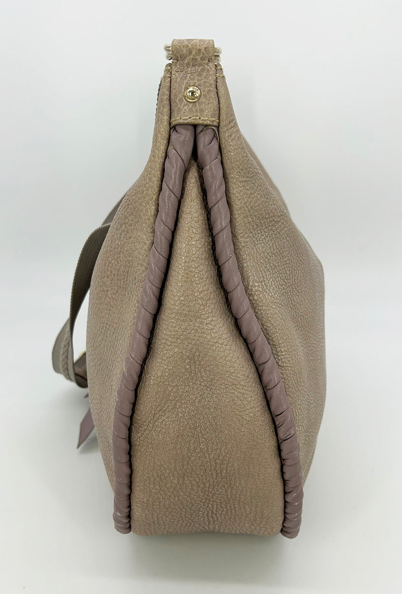 Nina Ricci Gray Leather Hobo Shoulder Bag