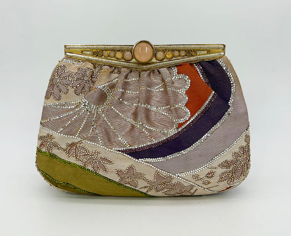 Judith Leiber Vintage Silk and Swarovski Crystal Multicolor Clutch